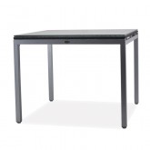 Square Dining Table  w/Woven Top & Clear tempered Glass
